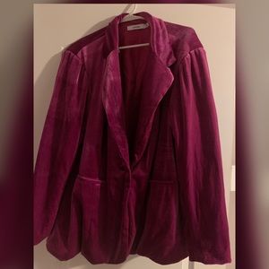 Velvet Magenta Blazer-Plus Size